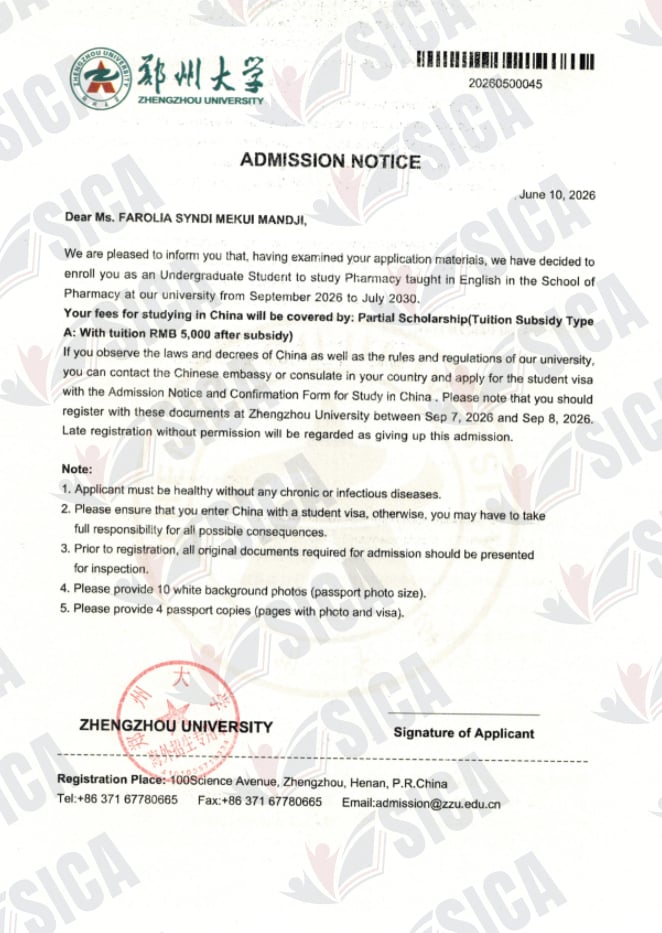 FAROLIA SYNDI MEKUI MANDJI — Zhengzhou University